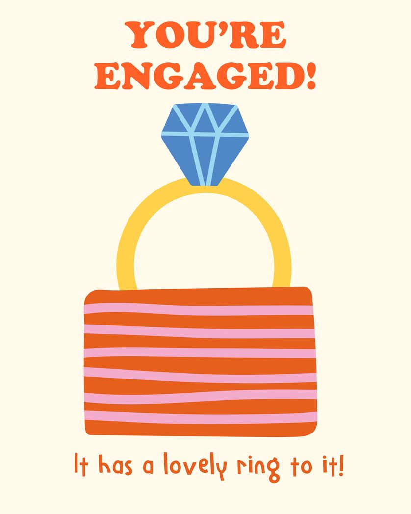 Card design "Lovely ring - group wedding ecard"