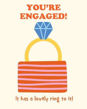 Use Lovely ring - group wedding ecard