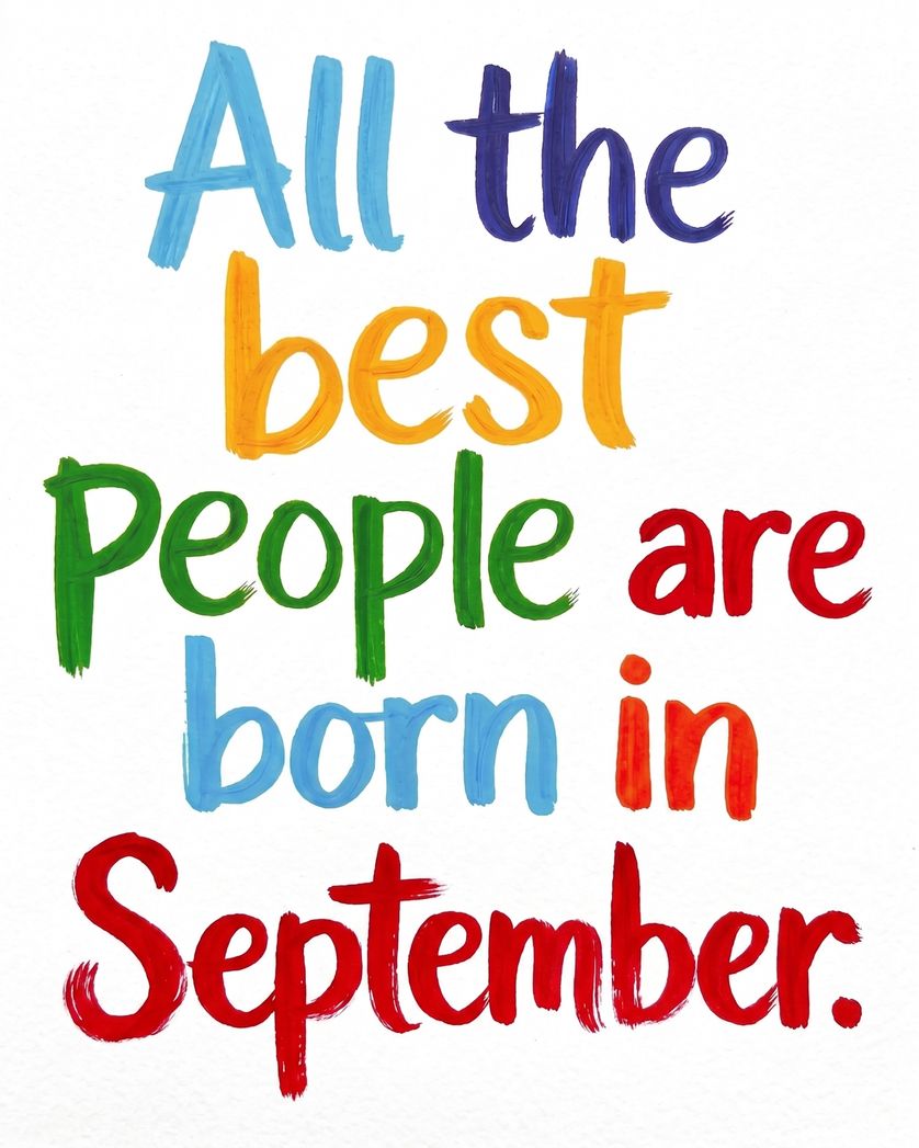 Card design "Bold Marker - group September birthday ecard"