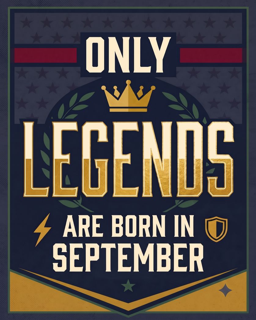 Card design "September Legend - group birthday ecard"