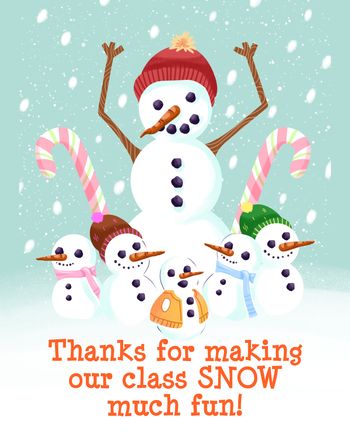 Use Snow school - group christmas ecard