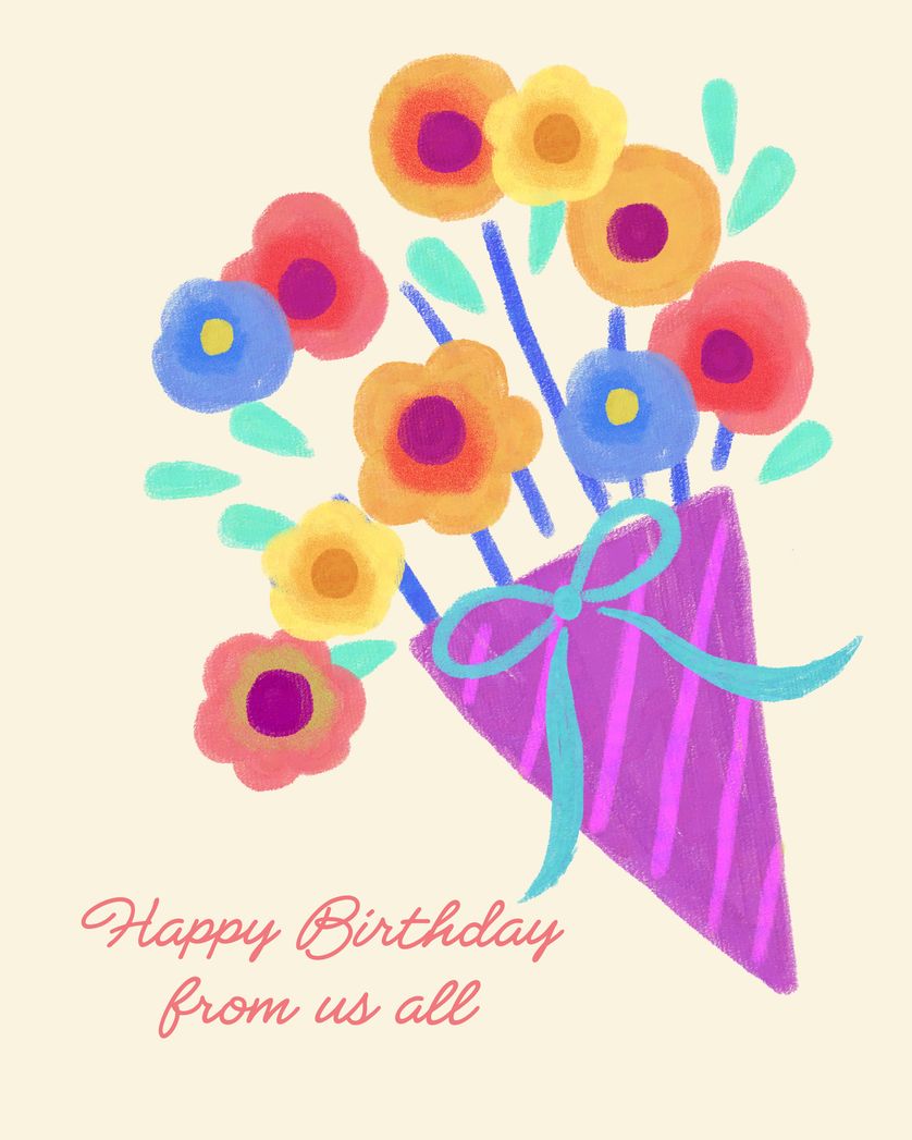 Card design "Chalky bouquet - group christmas ecard"
