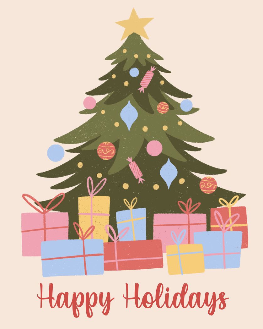 Card design "Treetime - group christmas ecard"