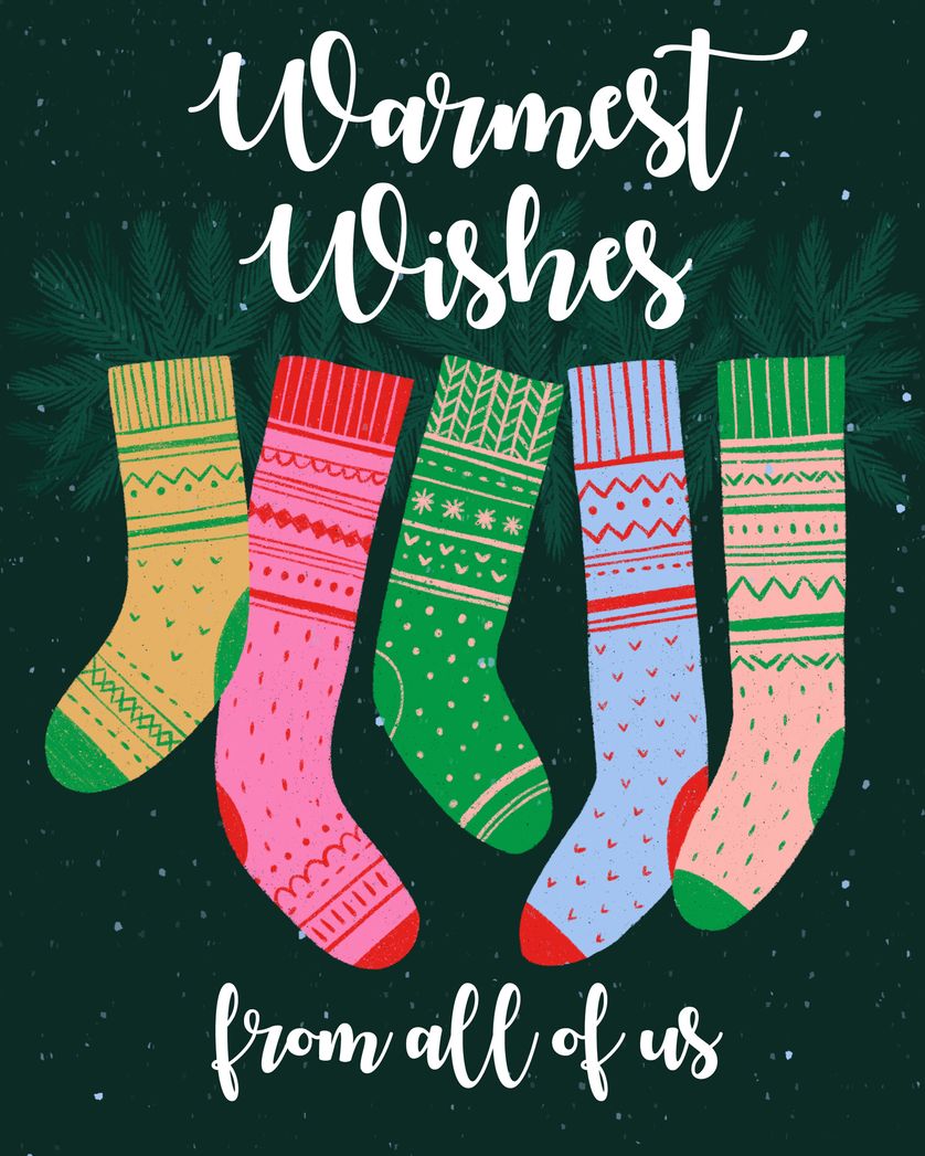 Card design "Snazzy stockings - group christmas ecards"