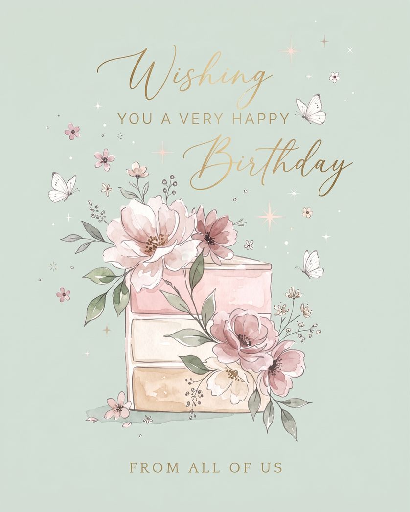 Card design "Classic cake - group christmas ecard"