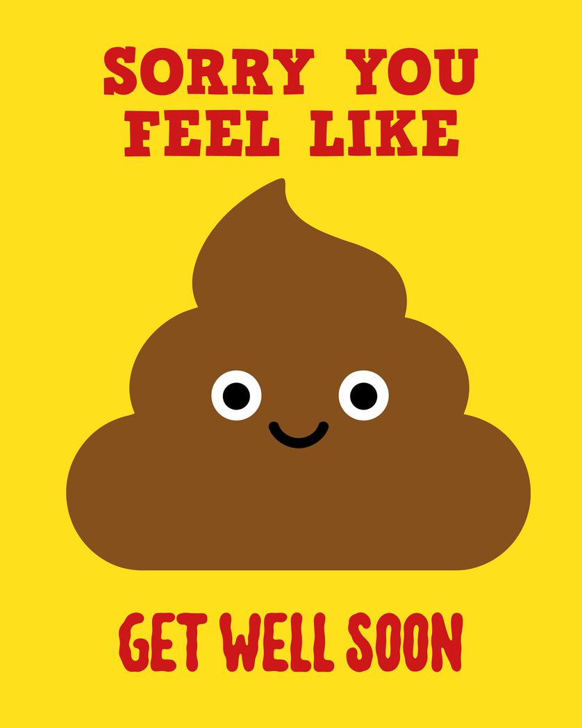 Card design "Feeling poo-rly - group get well ecard"