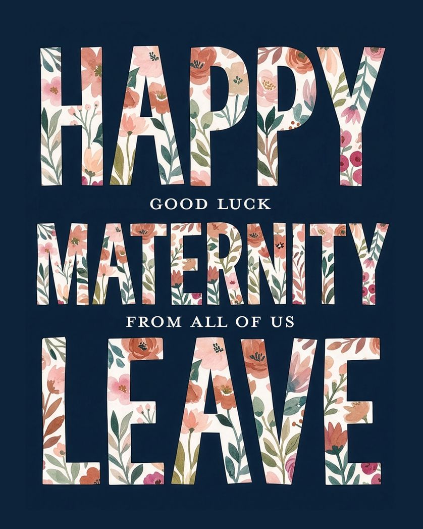 Card design "Flowery words - group baby ecard"