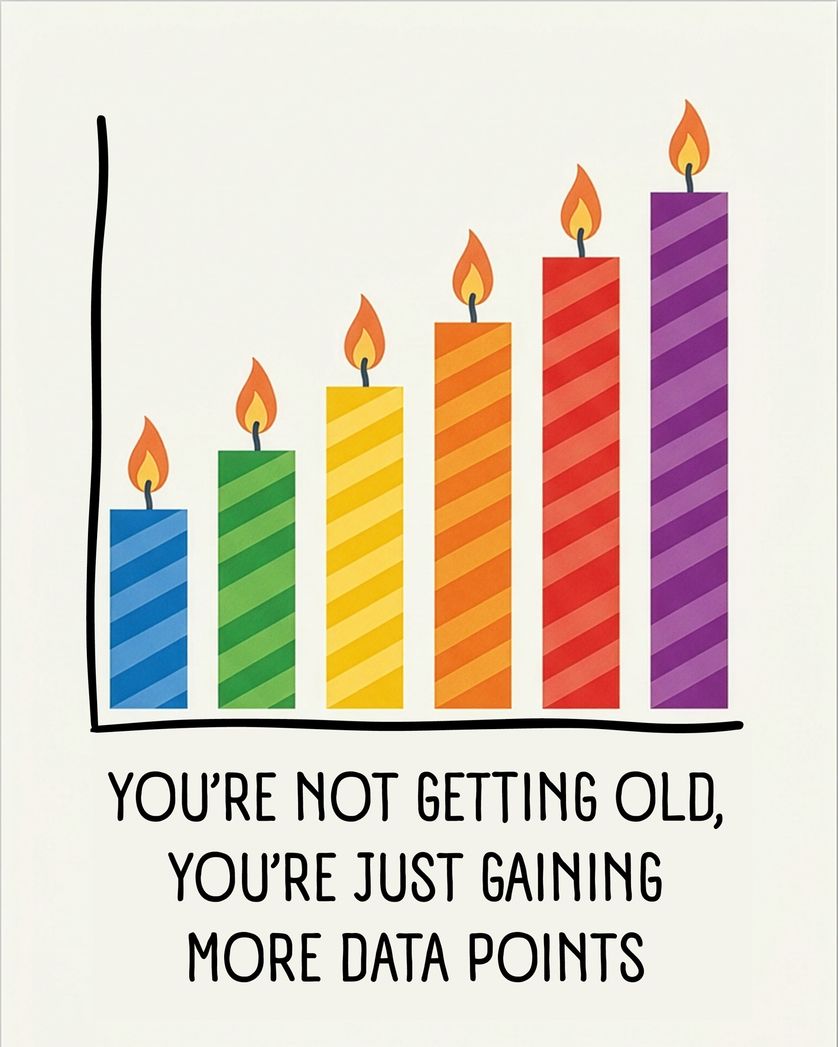 Card design "Bar Chart - group birthday ecard"