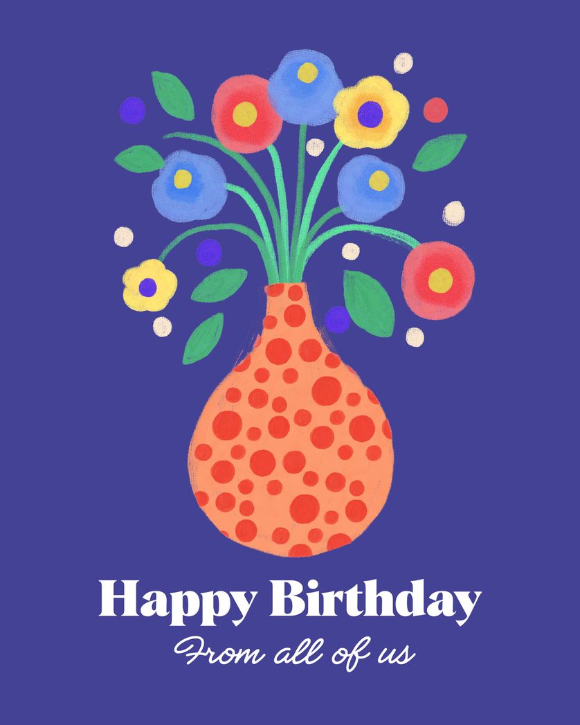 Card design "Lovely Vase - group birthday ecard"