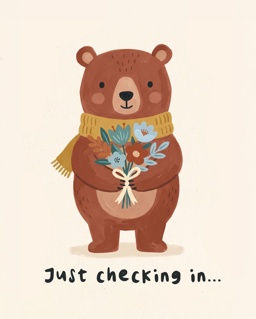 Card design "Bear hug - group thoughts card"