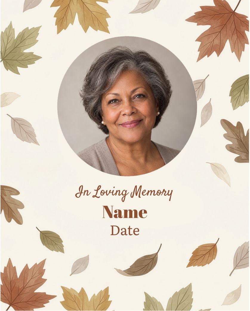 Card design "Autumn years - group memorial ecard"