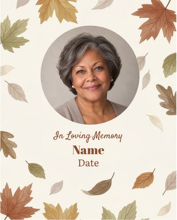 Use Autumn years - group memorial ecard