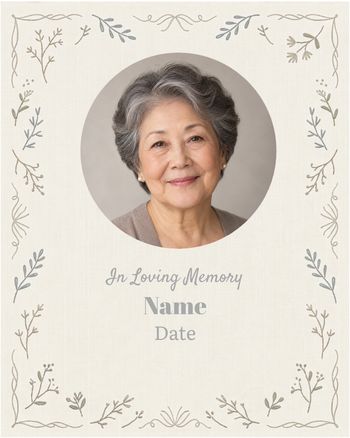 Use Delicate fleurs - group memorial ecard