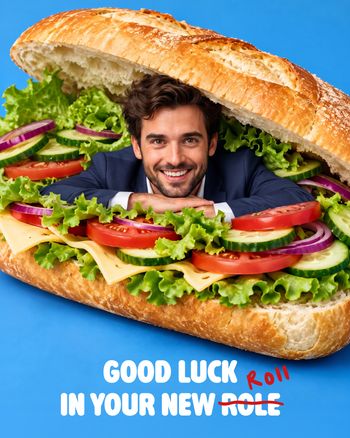 Use Success sandwich - group leaving ecard