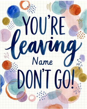 Use Inky goodbye - group leaving ecard