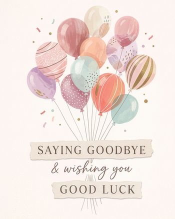 Use Bye Bye Balloon - group leaving ecard