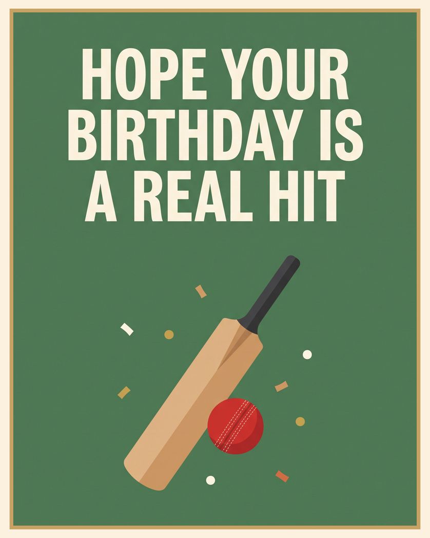 Card design "Howzat - group birthday ecard"