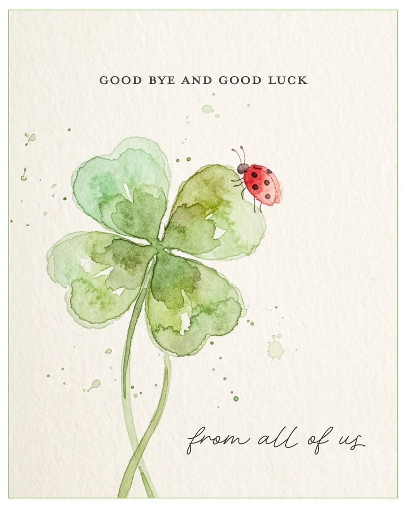 Card design "Lady luck - group leaving ecard"