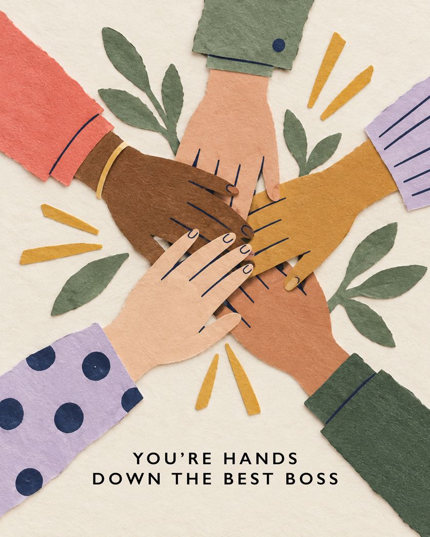 Card design "All hands - group boss ecard"