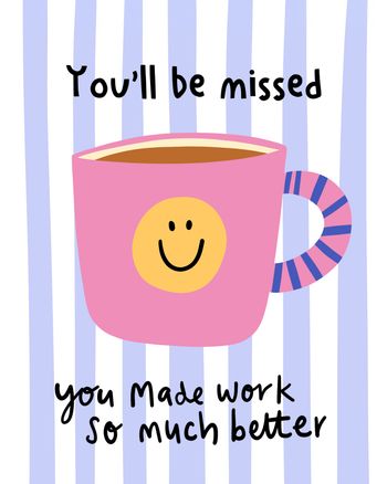 Use Happy Cup - group leaving ecard