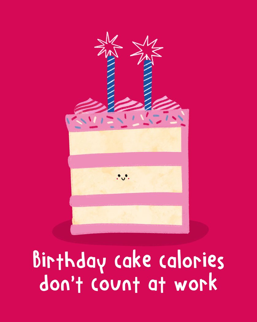 Card design "Calorie-free - group birthday ecard"