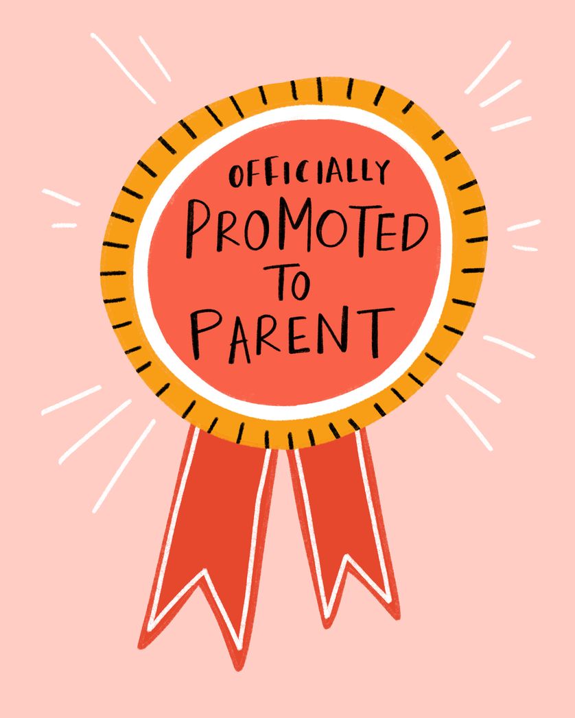 Card design "Parent promotion - group baby ecard"