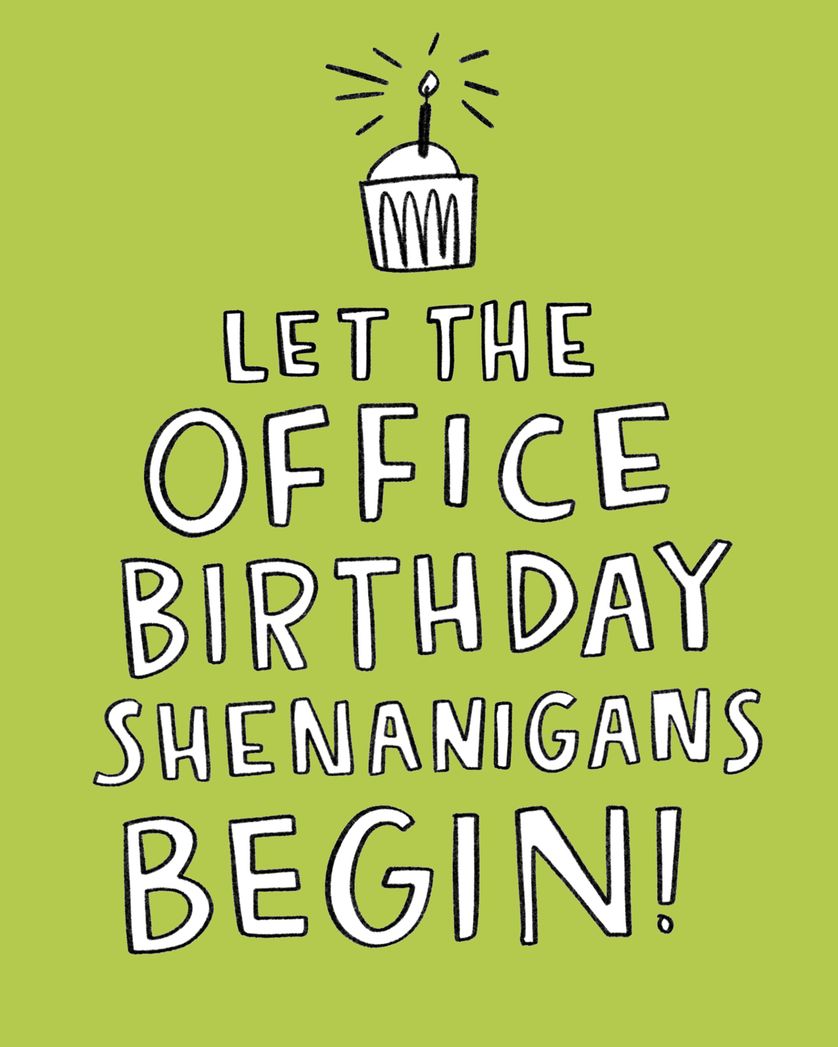 Card design "Shenanigans - group birthday ecard"