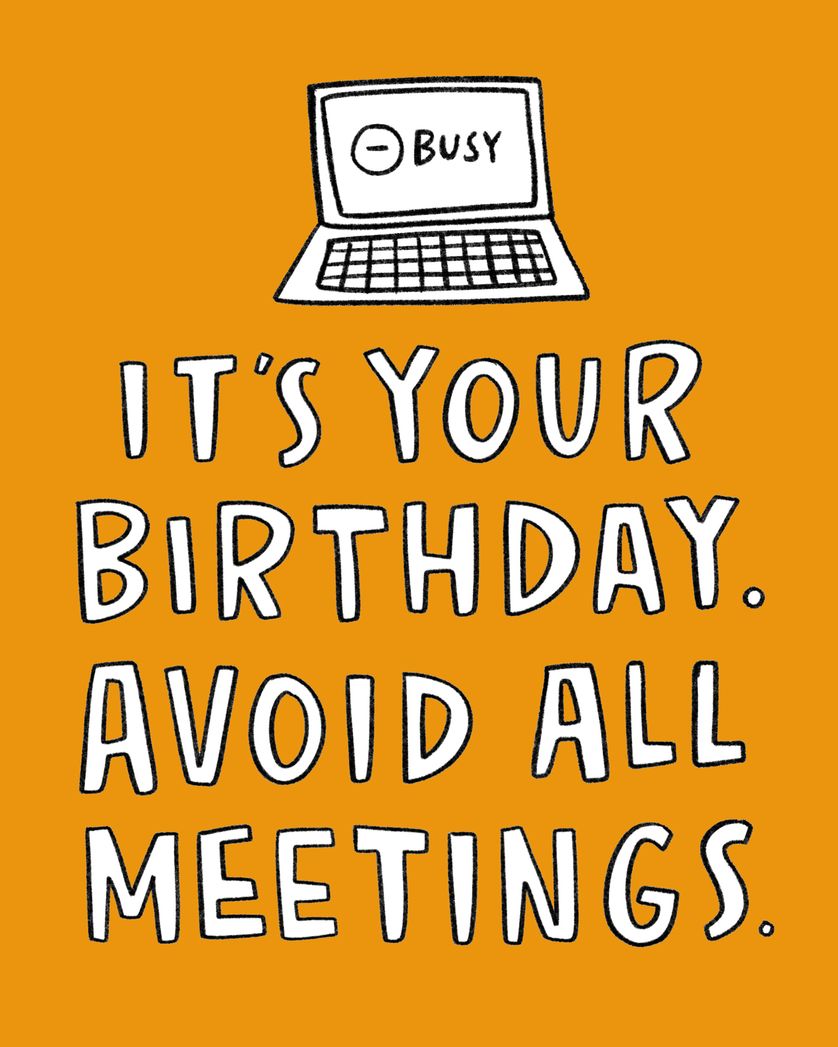 Card design "Busy birthday - group birthday ecard"