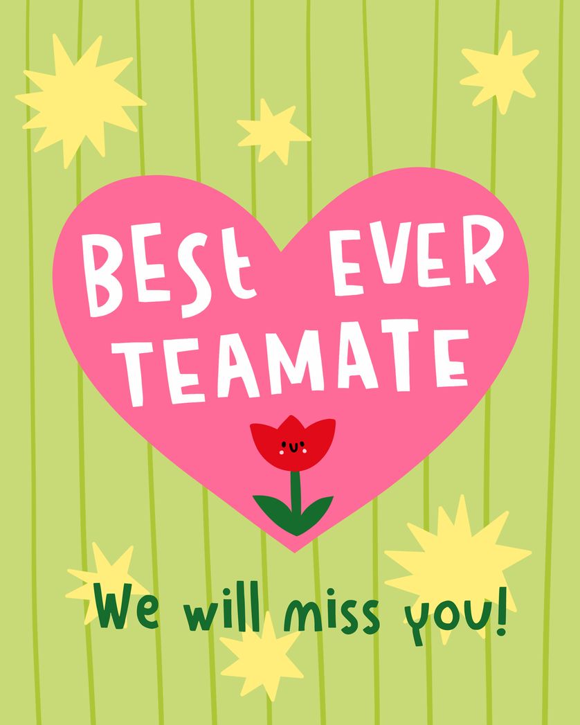 Card design "Best team mate - group leaving ecard"