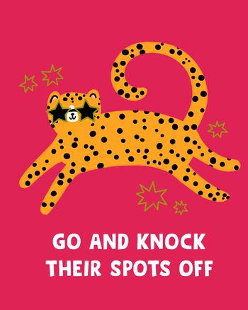 Use Leaving leopard - group leaving ecard