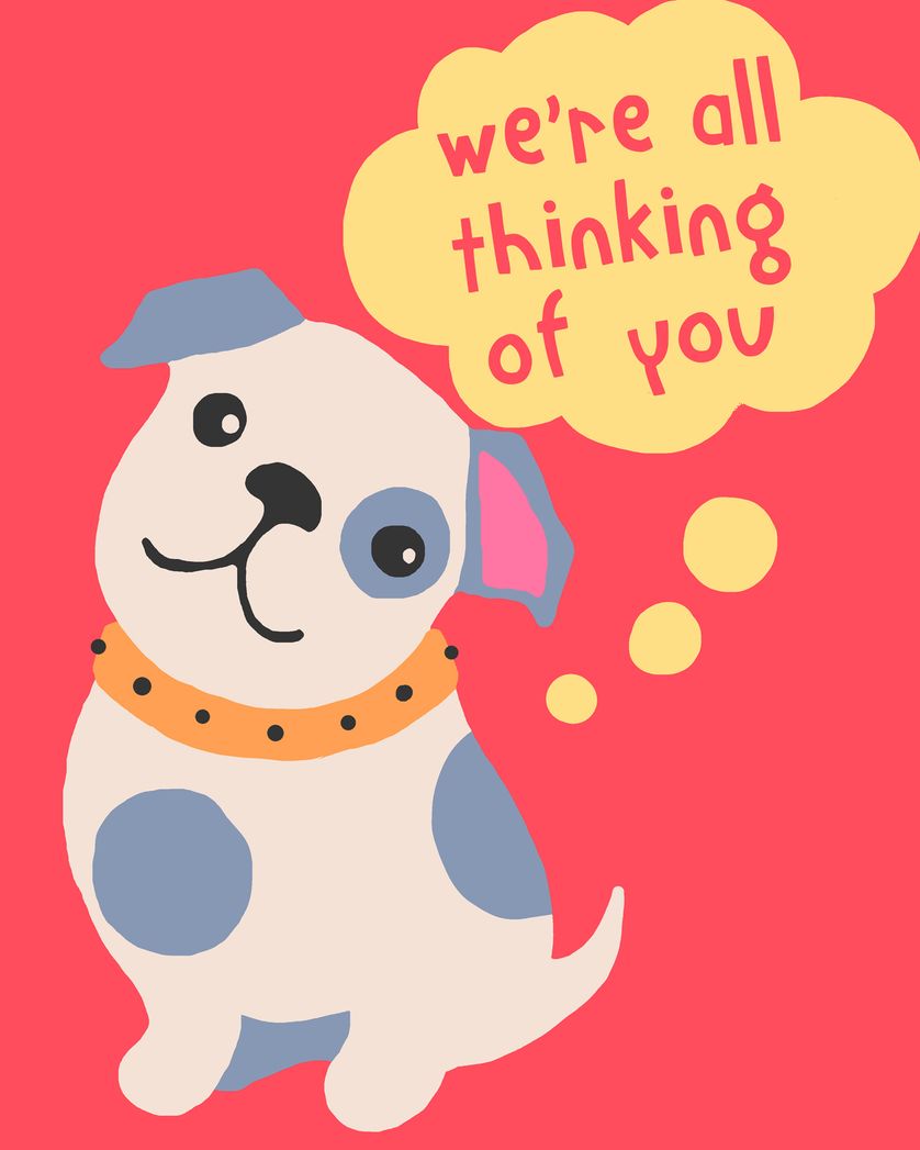 Card design "Puppy eyes - group thinking ecard"