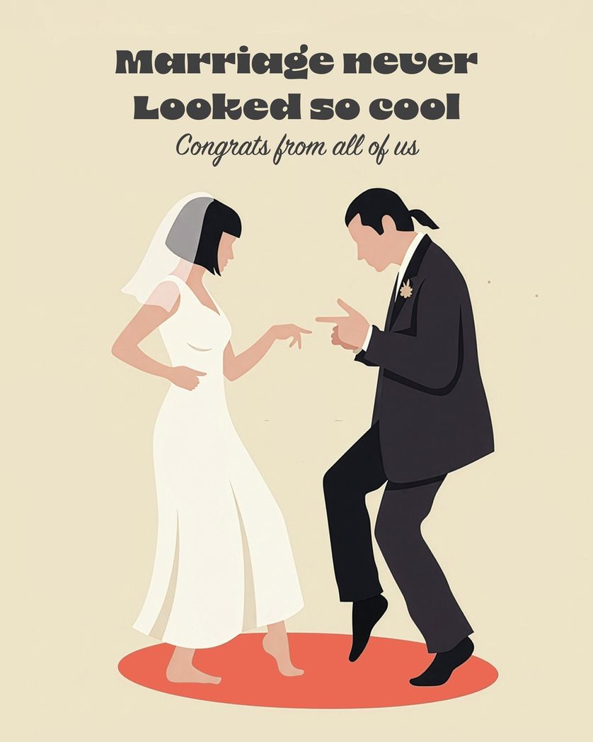 Card design "Teenage wedding - group wedding ecard"