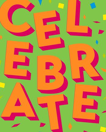 Use Big words - group Birthday ecard