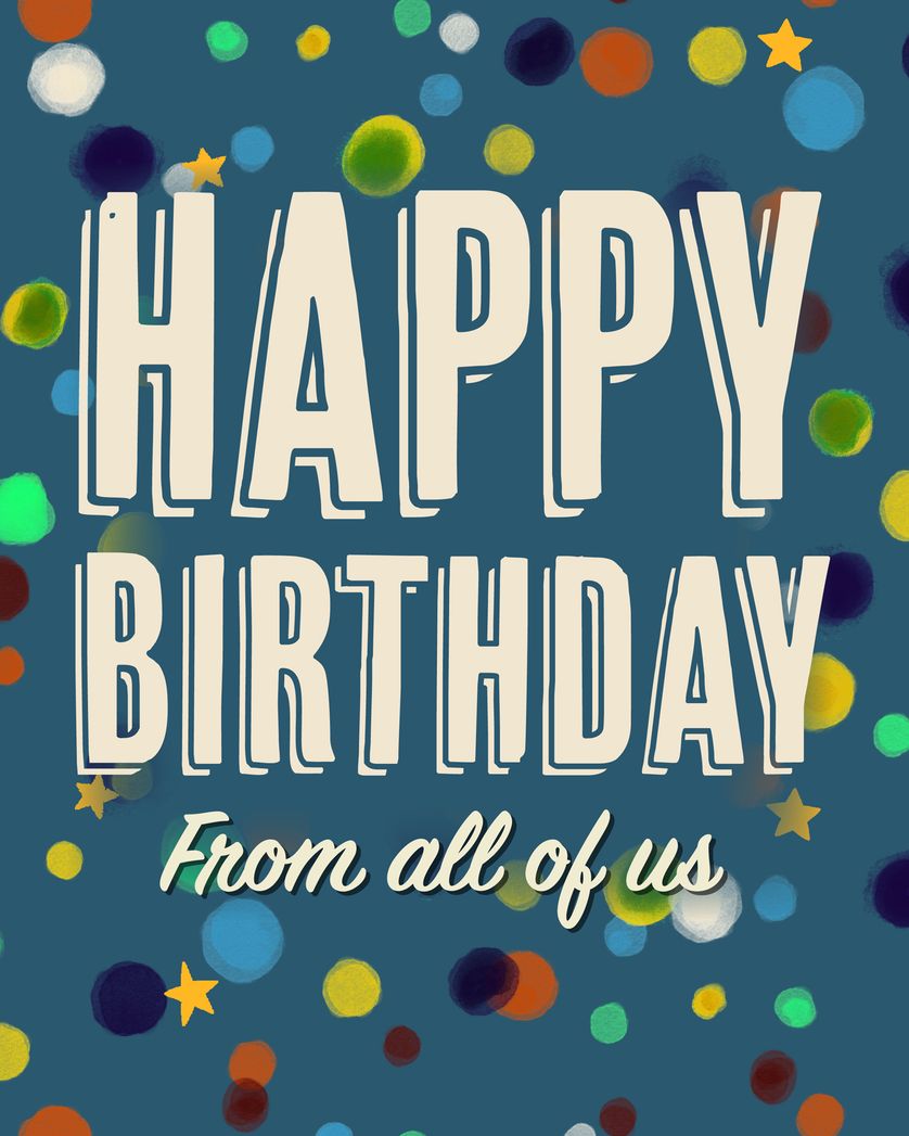 Card design "Dotty - group birthday ecard"