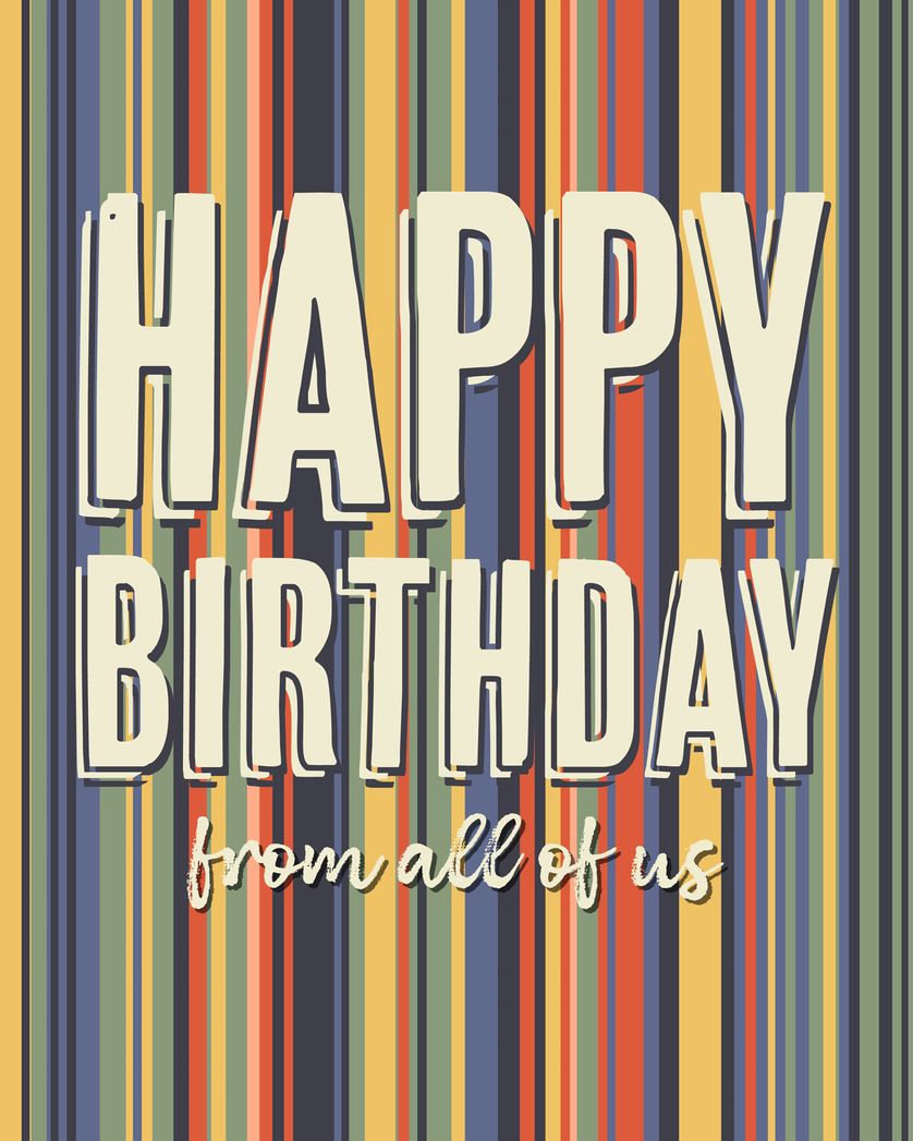 Card design "Stripes alive - group birthday ecard"
