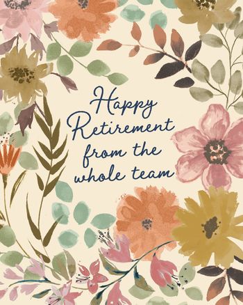 Use Subtle blooms - group retirement ecard