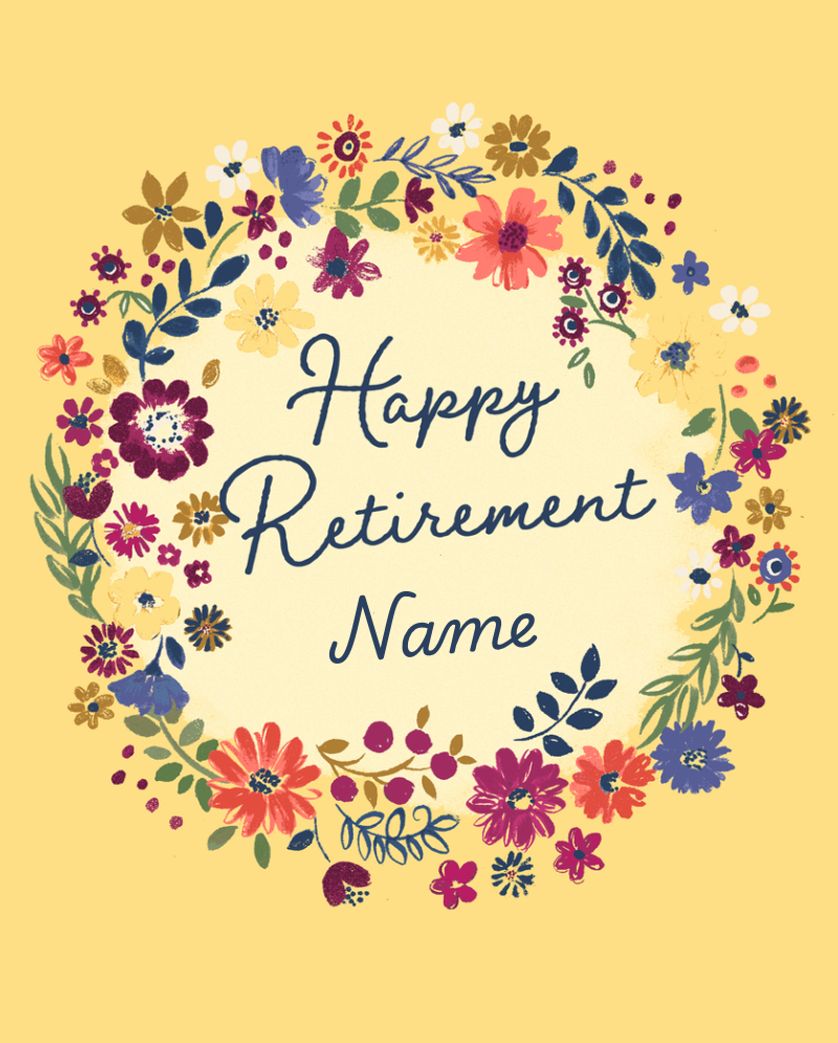 Card design "Retirement wreath - group ecard"