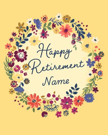Use Retirement wreath - group ecard