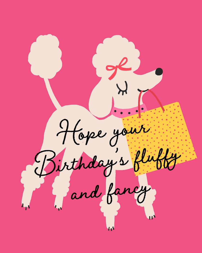 Card design "Poodle Parlour - group birthday ecard"