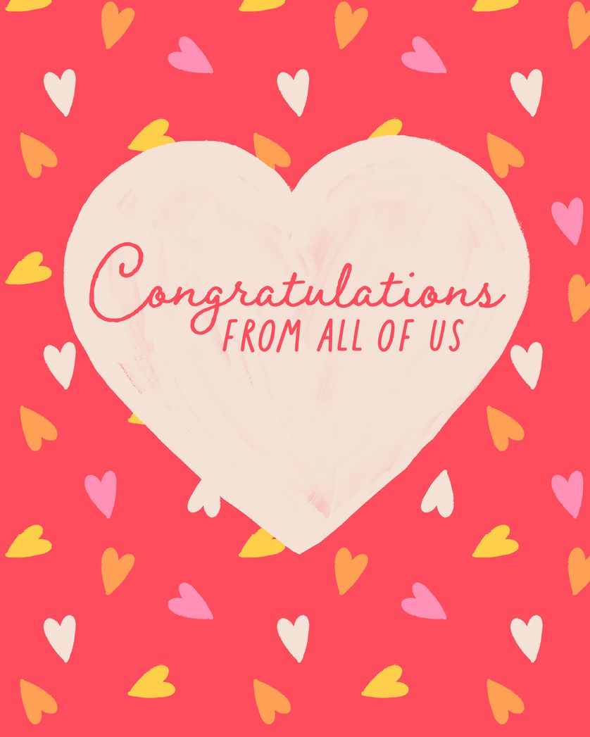 Card design "Hearty congrats - group wedding ecard"