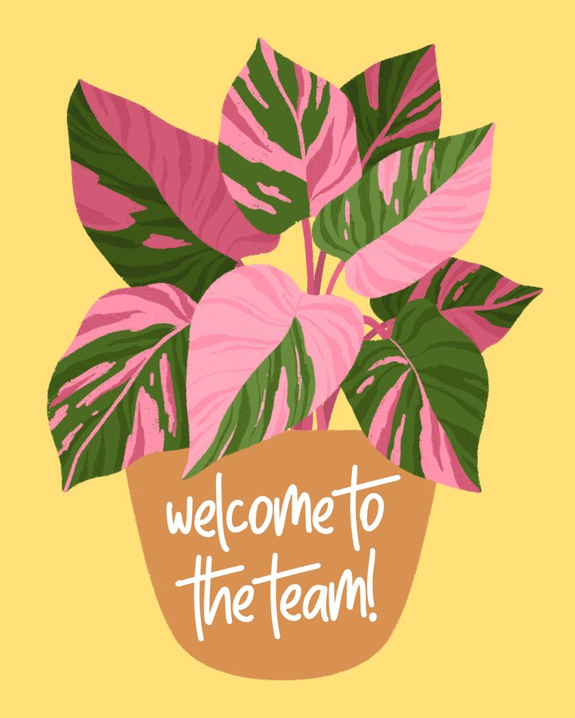 Card design "Potted welcome - group ecard"