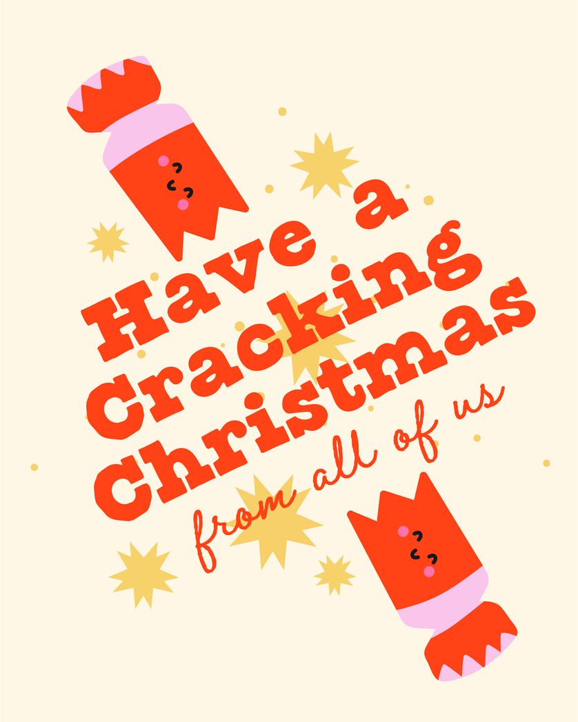 Card design "Cracking Christmas - group festive ecard"