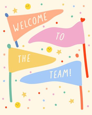 Use Flags out - group welcome ecard