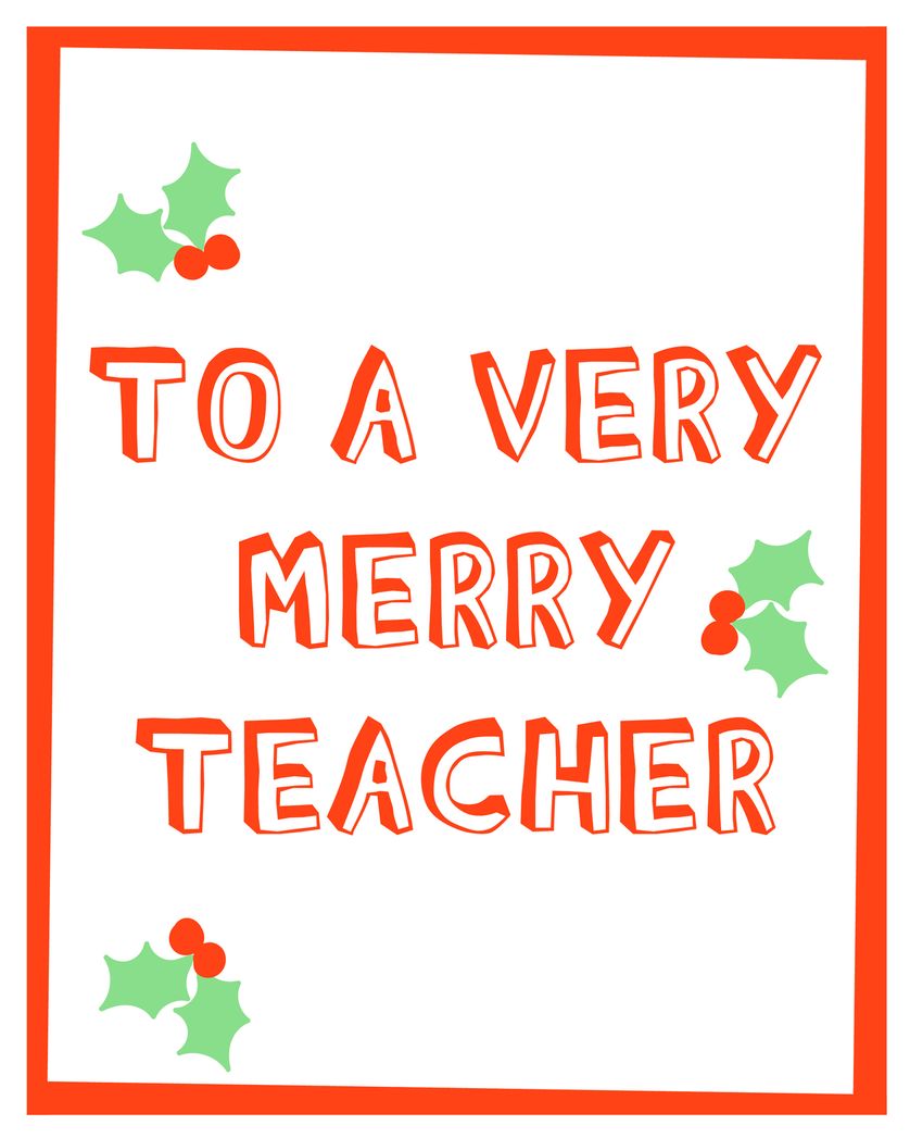 Card design "Merry teacher - group festive ecard"