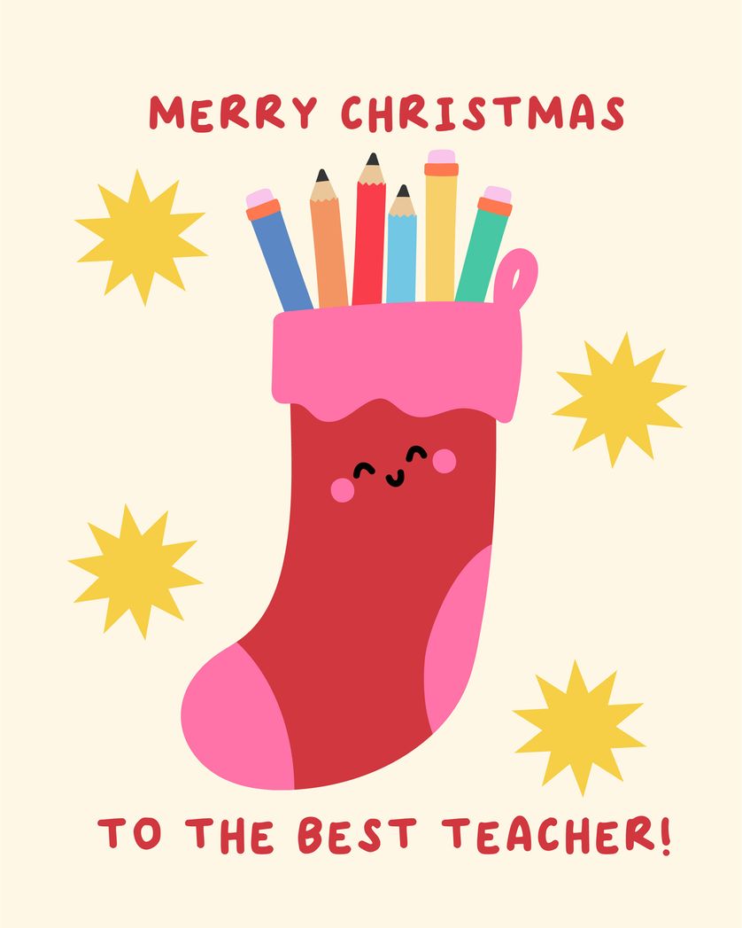 Card design "Stocking stuffer - group festive teacher ecard"