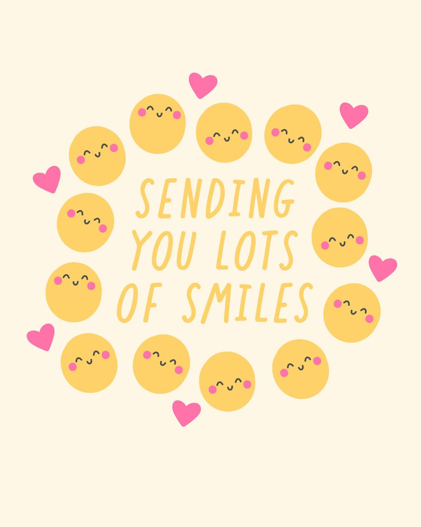 Card design "Miles of smiles - group thinking ecard"
