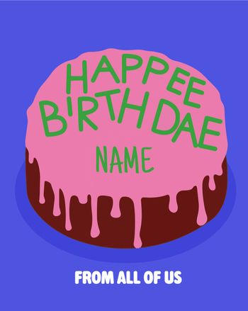 Use Hagrid's cake - group birthday ecard