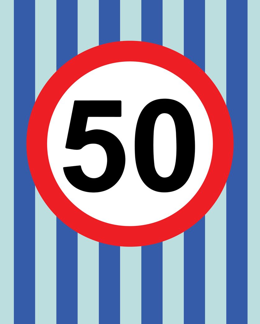 Card design "Road sign - group 40 birthday ecard"
