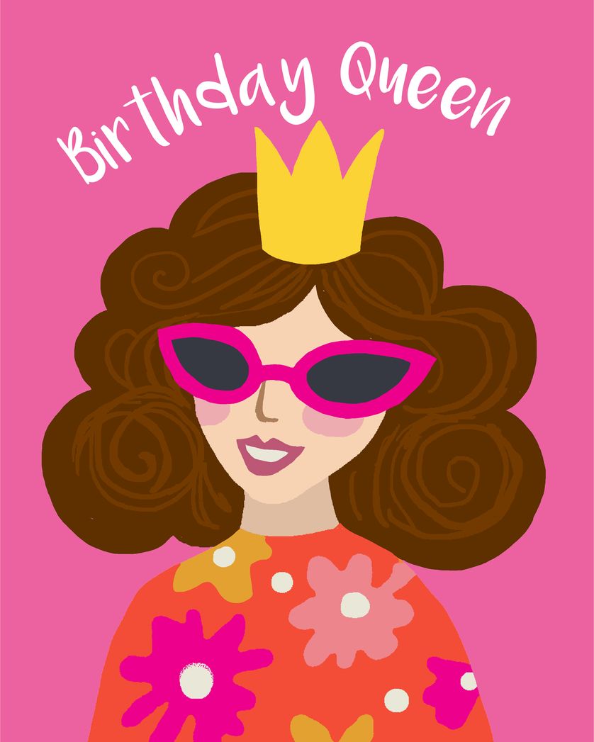 Card design "Queen for a day - group birthday ecard"