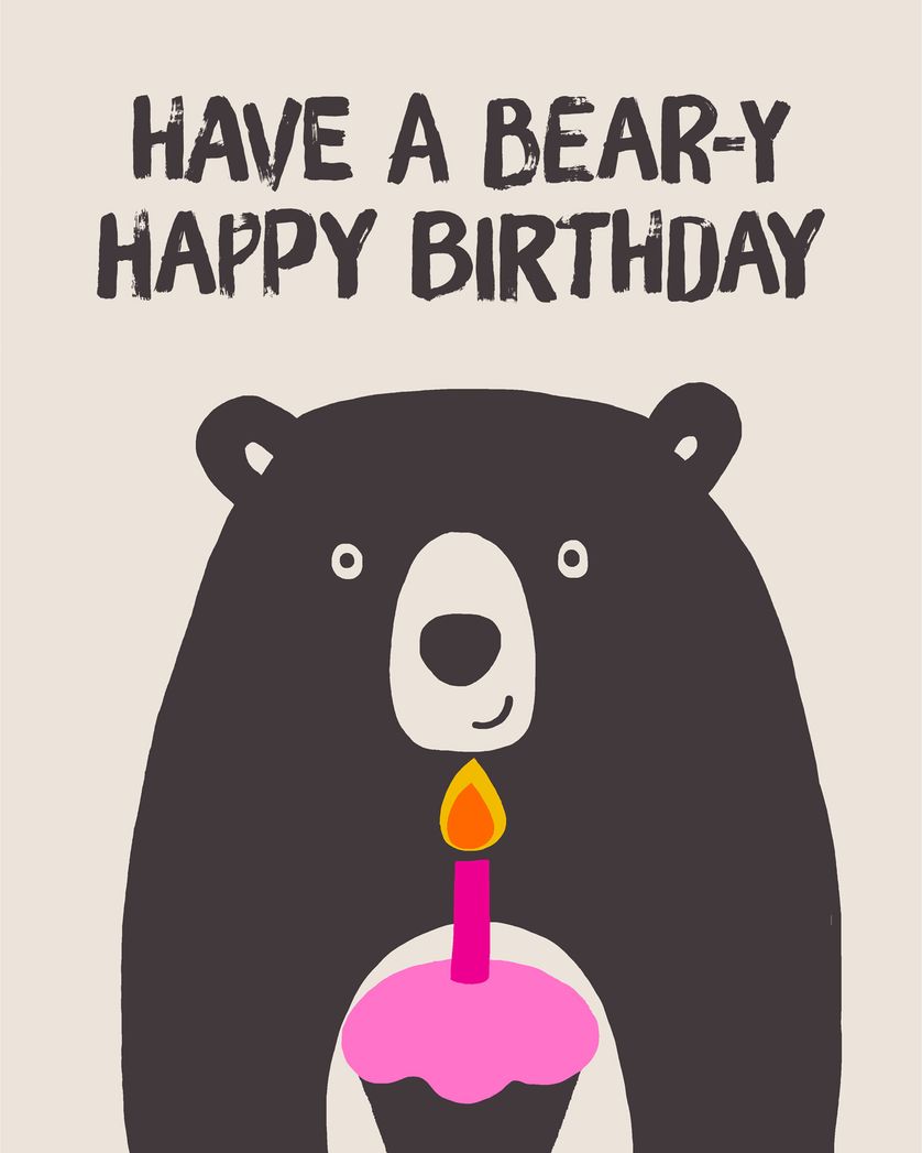 Card design "Birthday Bear - group ecard"